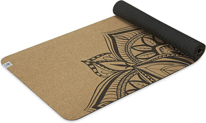 Gaiam Cork Yoga Mat | Natural Sustainable Cork Resists Germs and Odor