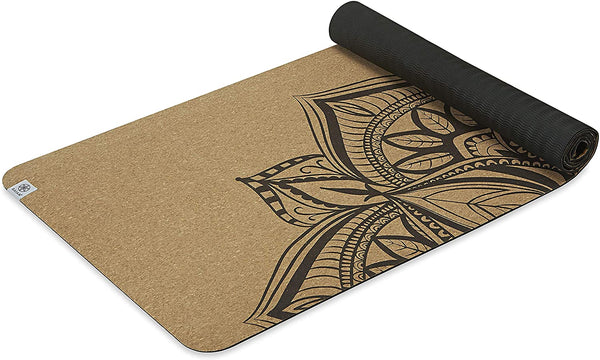 Gaiam Cork Yoga Mat | Natural Sustainable Cork Resists Germs and Odor