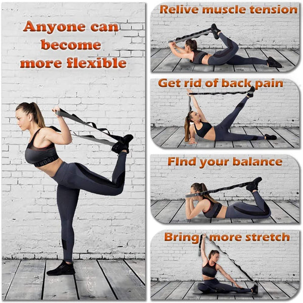 ZIN Stretching Strap Yoga with Loops for Stretch.Yoga Stretch Strap for Hamstring Stretcher, Exercise Yoga Strap for Stretching.